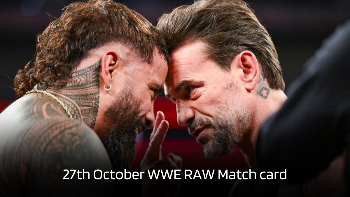 27th October WWE RAW Match card