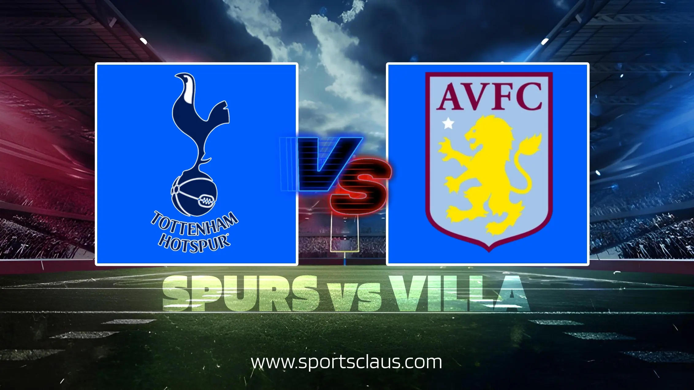 This is a match prediction for Tottenham Hotspur vs Aston Villa