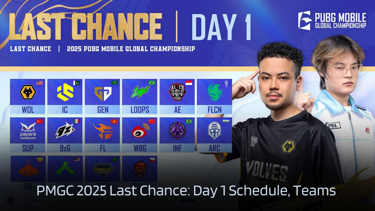 PMGC 2025 Last Chance Day 1: Match Schedule